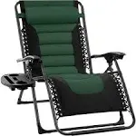 Upholstered Zero Gravity Chair, Foldable Outdoor Patio Lounger