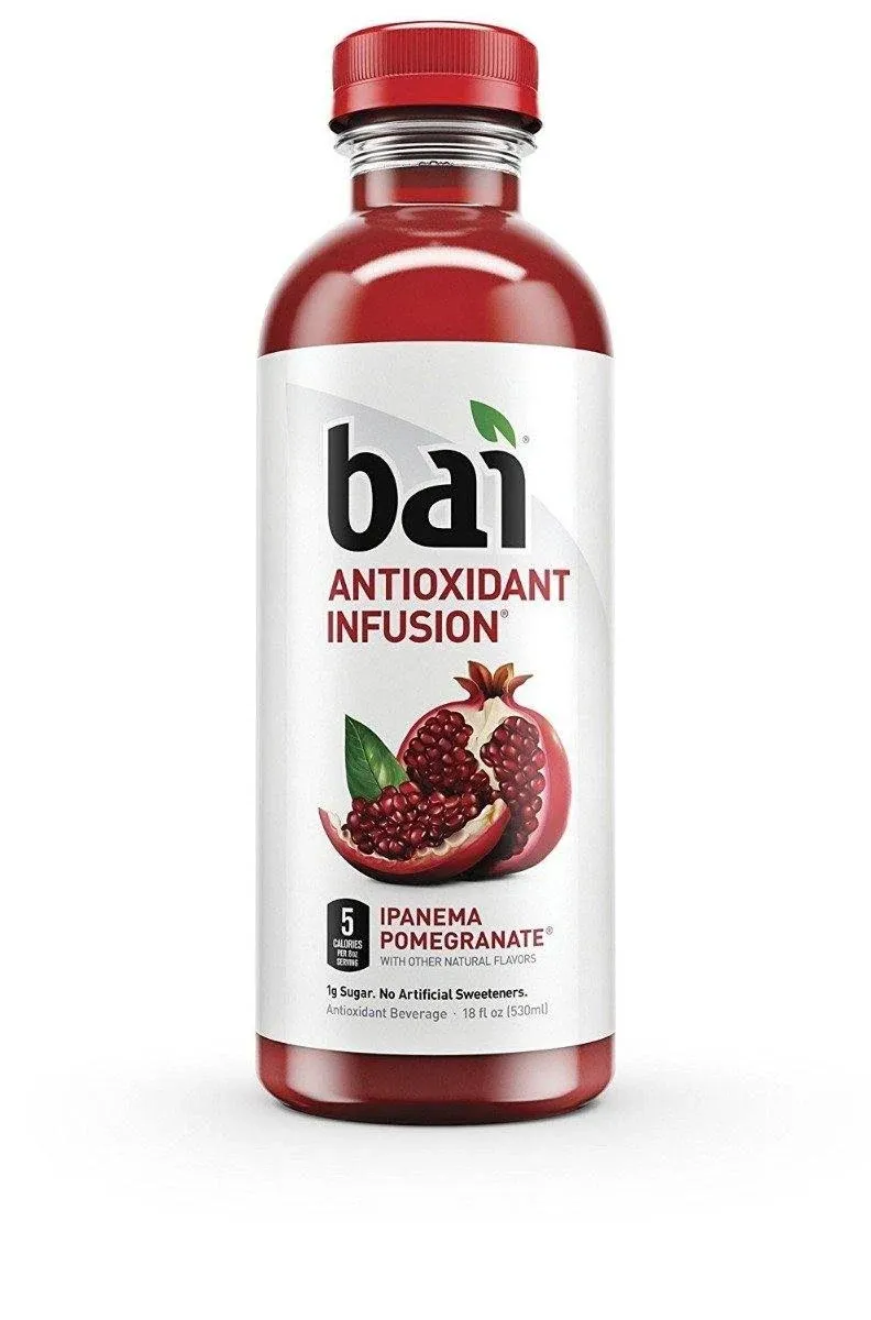 Bai Flavored Water, Ipanema Pomegranate, Antioxidant Infused Drinks, 18 fl oz ...