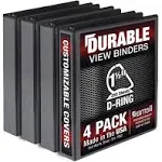 Samsill Durable 1 in. View D Ring Binder Black