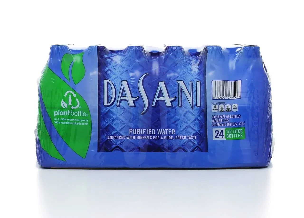 Dasani Water, Purified, 24 Pack - 24 pack, 16.9 fl oz bottles