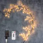 Lighted Willow Vine, Copper Wire Twine Branch Lights, 5FT 160 Warm White LED Lig