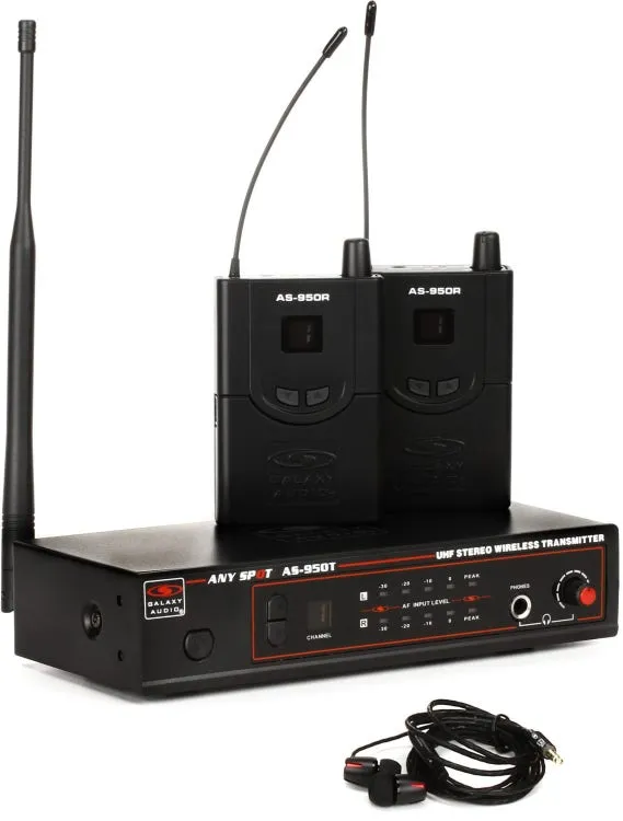 Galaxy Audio AS-950-2 Twin Pack Wireless In-Ear Monitor System Band P2