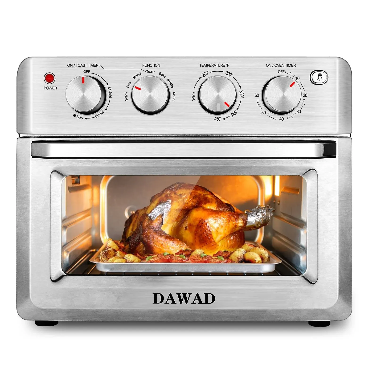 Toaster Oven Air Fryer Combo, DAWAD 19 QT Countertop for Fries, Pizza, Chicken