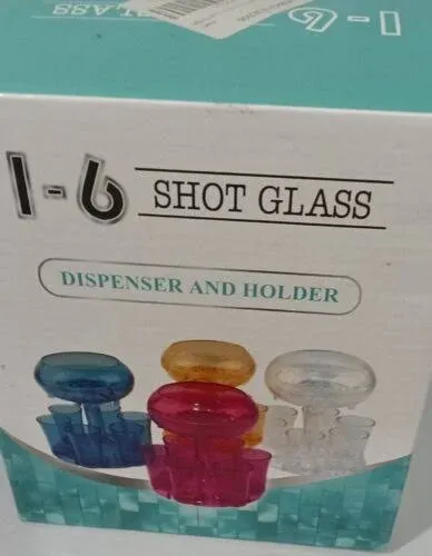 Shot Dispenser Party Drink Dispenser with 6 Shot Glasses Set - Acrylic Touchless ...