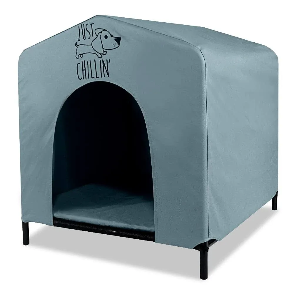 Floppy Dawg Just Chillin’ Portable Dog House. Elevated Pet Shelter for Indoor and ...