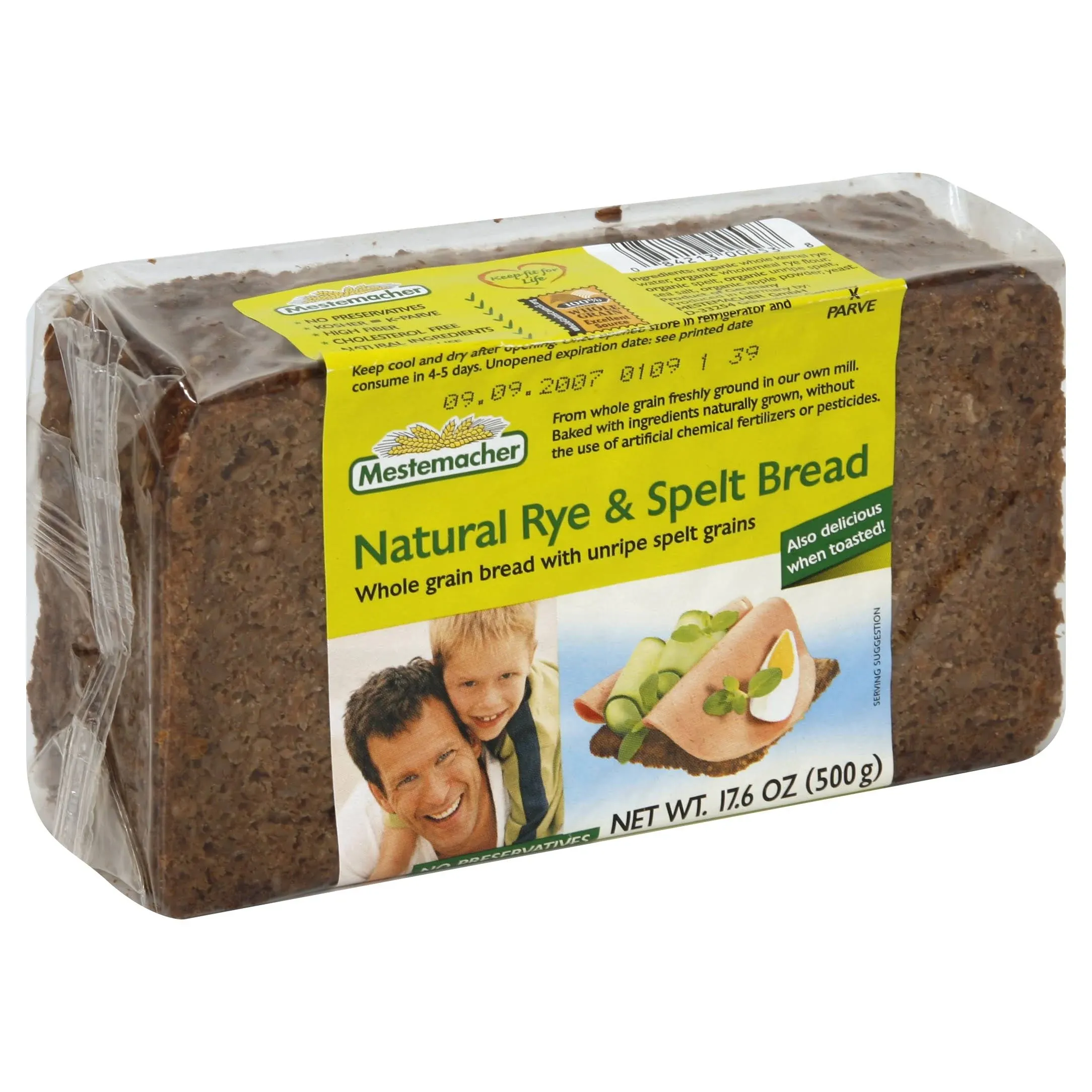 Mestemacher Bread, Natural Rye & Spelt - 17.6 oz