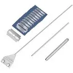 HOTOOLME Aquarium Scraper, 25.6" Stainless Steel Scraper Cleaning Razor with 10 Blades for Glass Aquarium Fish Tank