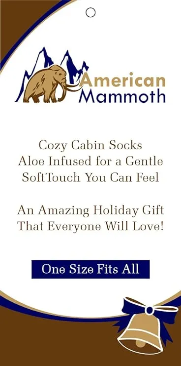 American Mammoth 3 Pairs Cozy Cabin Socks for Women - Aloe Infused Fuzzy Fluffy Comfortable Socks