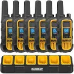 DEWALT DXFRS800 2 Watt Heavy Duty Walkie Talkies - Waterproof, Shock Resistant, Long Range & Rechargeable Two-Way Radio with VOX