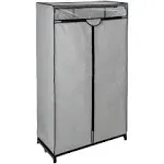 Honey-Can-Do Steel and Non-Woven 36" W Two Door Portable Wardrobe Closet with Cover, Gray