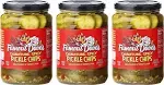 Famous Dave&#039;s Signature Spicy Pickles 24oz Glass Jar Pack of 3 Pickle Chips 1...