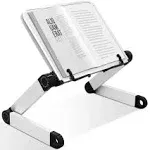 MNKXL Book Stand Multifunctional Adjustable Laptop Stand Book Holder Tray with Clips Ergonomic Multi Heights Angles Adjustable Cooking Bookstand for