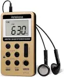 Retekess V112 AM FM Radio Portable Mini Radio with Earphone Pocket