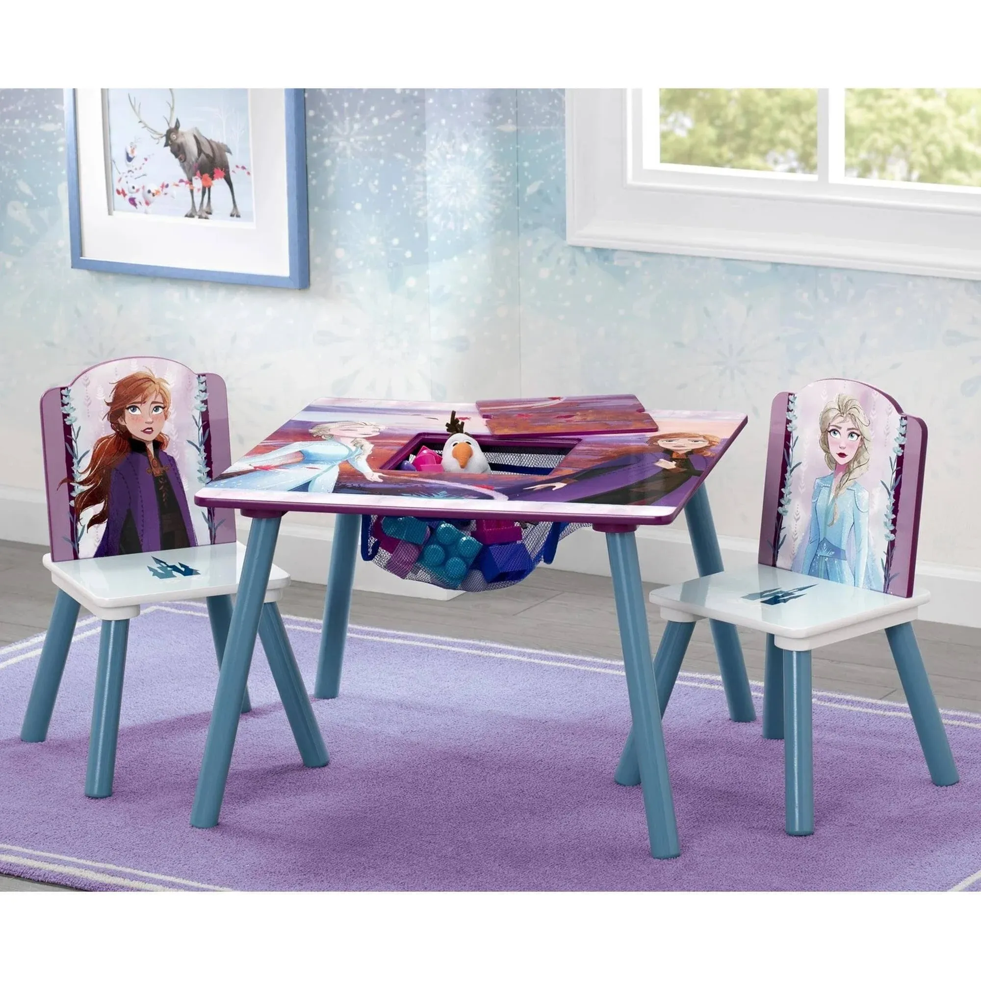 Delta Children Kids Table and Chair Set With 3 Piece Set, Disney Frozen Ii 