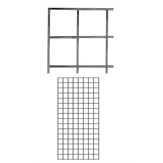 2 Foot x 6 Foot Chrome Wire Grid Panel - 3” on Center ¼&#034; Thick - Pack of 2