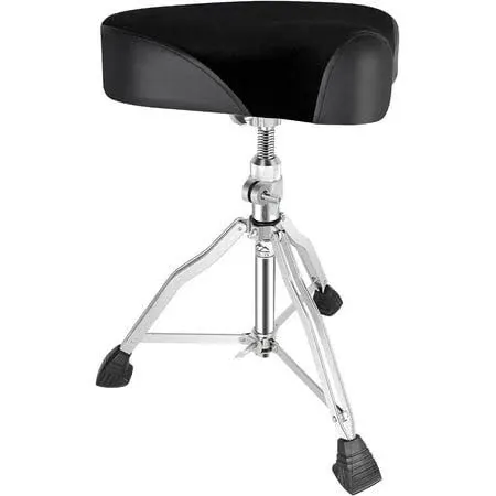 EASTROCK Drum Throne Drum Seat Height Adjustable,Rotatable Padded Drum Stools Motorcycle Style Drum Chair with Anti-Slip Feet for Drummers,Adult, Size