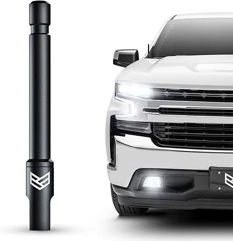 RONIN FACTORY Truck Antenna Accessory for Chevy Silverado & GMC Sierra Accessories (2014+) - Anti Theft - Carwash Safe - Short Replacement Antenna (5 Inch Flexible)