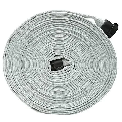 White 1 1/2" x 100\' Single Jacket Mill Hose (Alum NH Couplings)