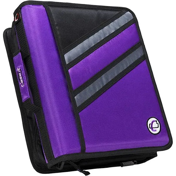 Case-it 1.5 inch Dual-Z Zipper Binder with 3 inch Capacity, Purple