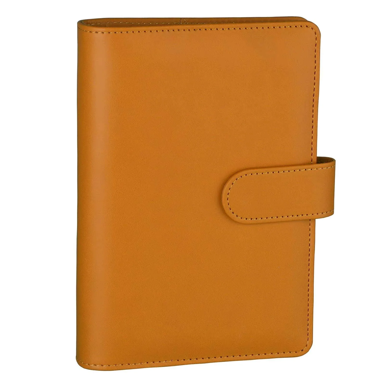 Antner A6 PU Leather Notebook Binder Refillable 6 Ring A6, Dark Yellow