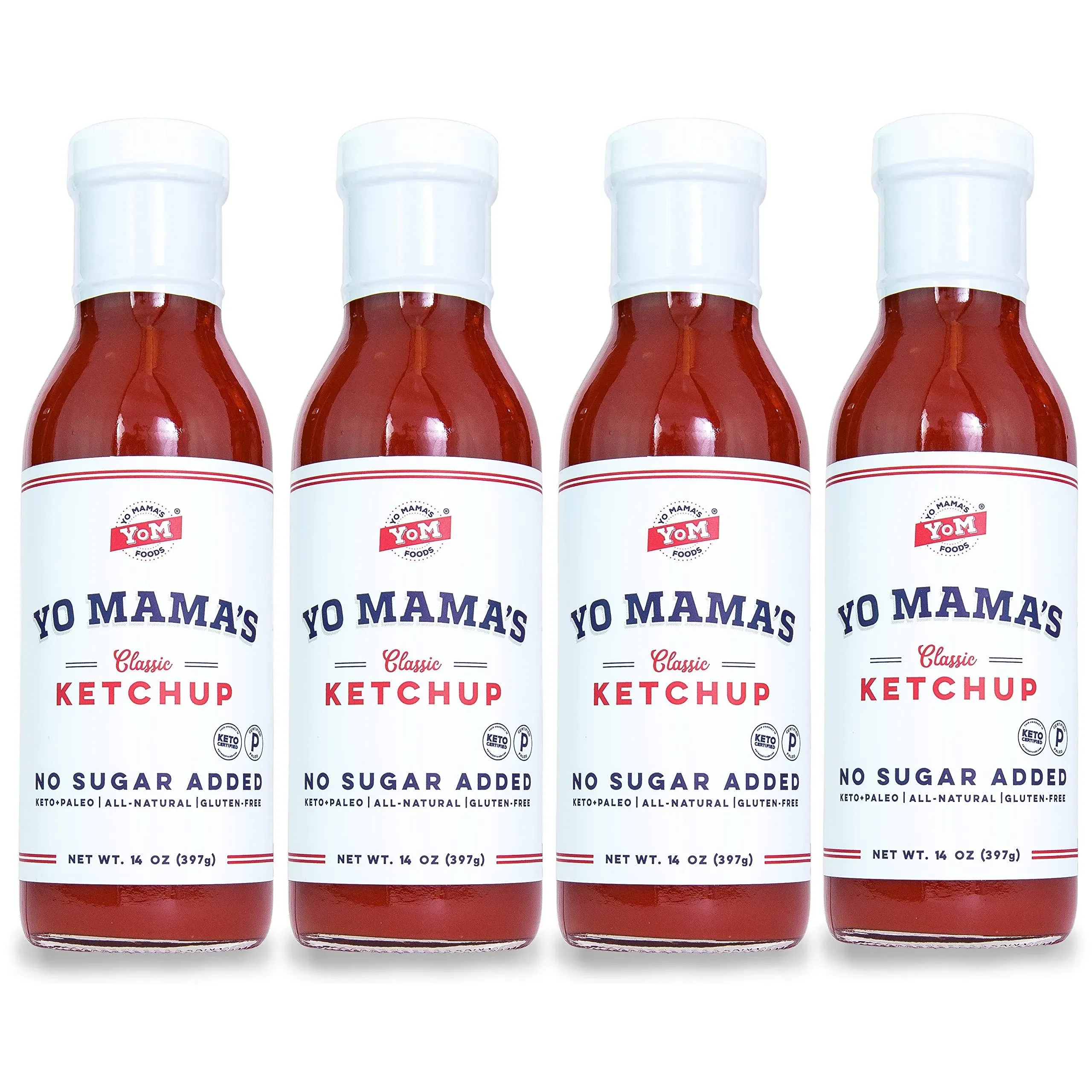 Yo Mama's Foods Keto Classic Ketchup – Pack of (4) - No Sugar Added, Low Carb ...