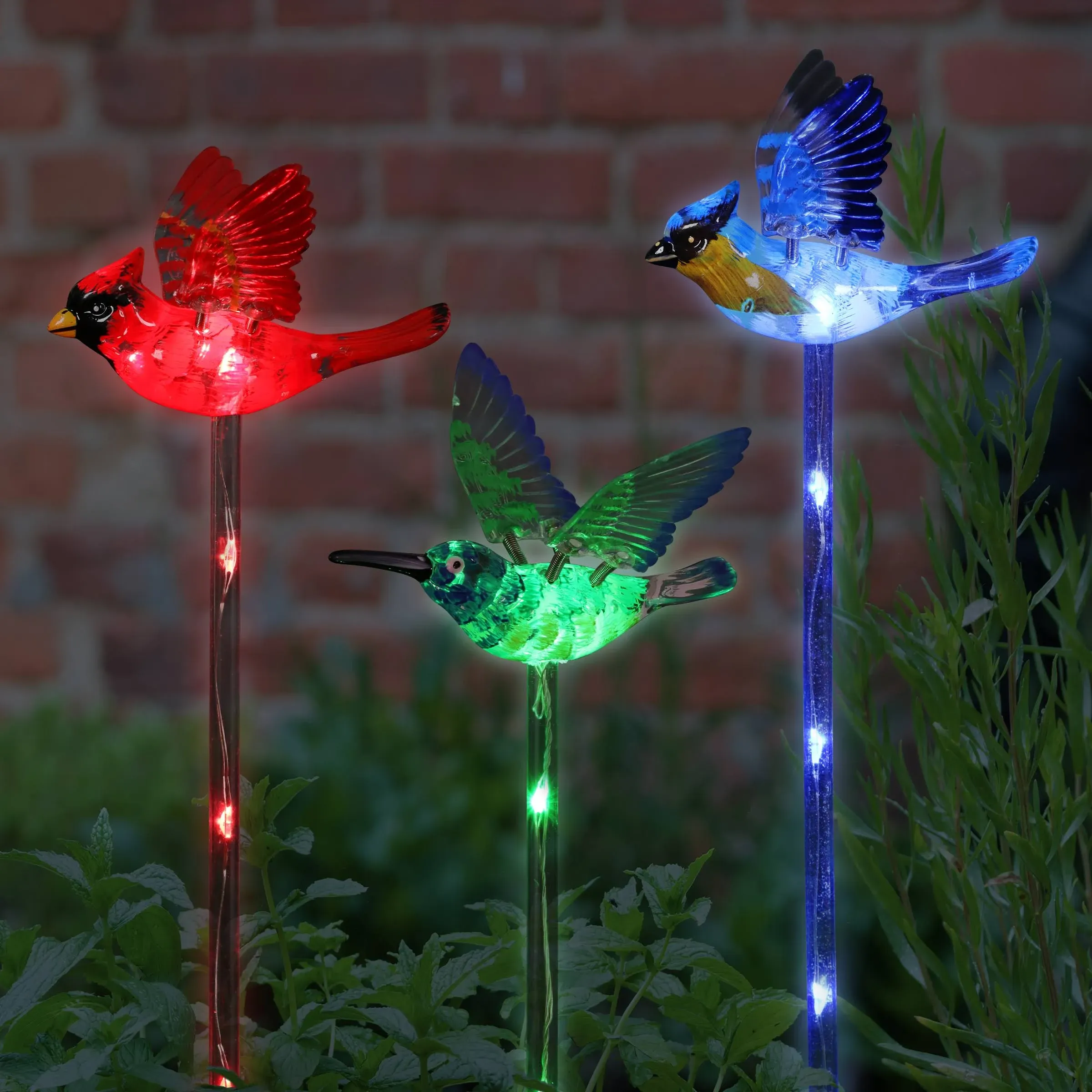 Exhart WindyWings Bird Solar Stake Light Assorted (Pack of 16)