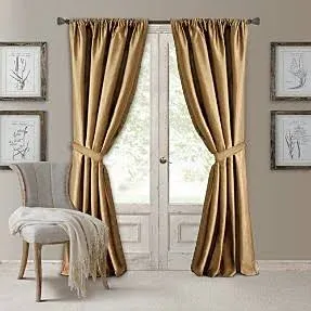 Elrene Versailles Faux Silk Blackout Window Curtain