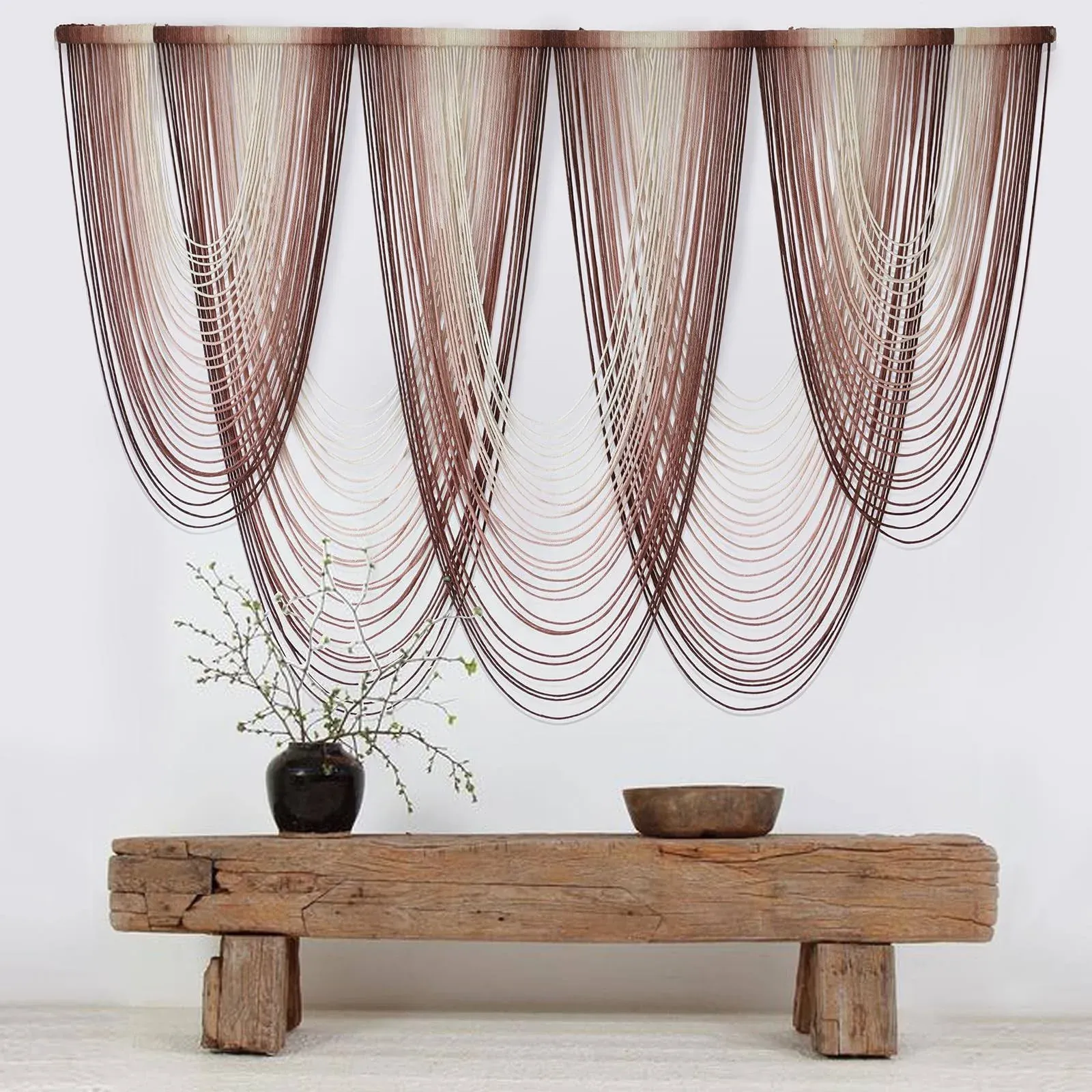  Macrame Wall Hanging Pink Dip-Dyed Large Macrame Wall Decor For Living Room 