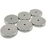 Round Base Magnet Fastener With 0.197&#034; Center Hole Chrome Plate 2.04&#034; Diameter 0