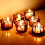 VOHO Amber Tealight Candle Holder Set of 12