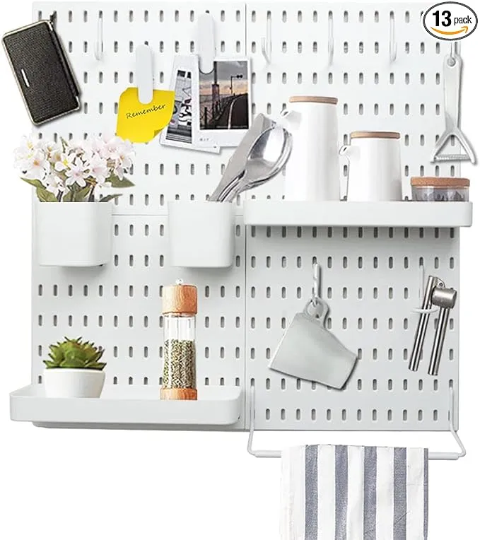 YOKEPO Pegboard Combination Kit with 4 Pegboards with 15 Accessories Modular ...