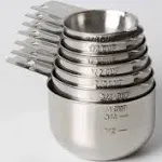 Measuring Cups 7 Piece with New 1/8 Cup (Coffee Scoop) by KitchenMade-Stainless Steel-Nesting Set.