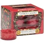 Red Apple Wreath Yankee Candle Tea Lights - Set of 12