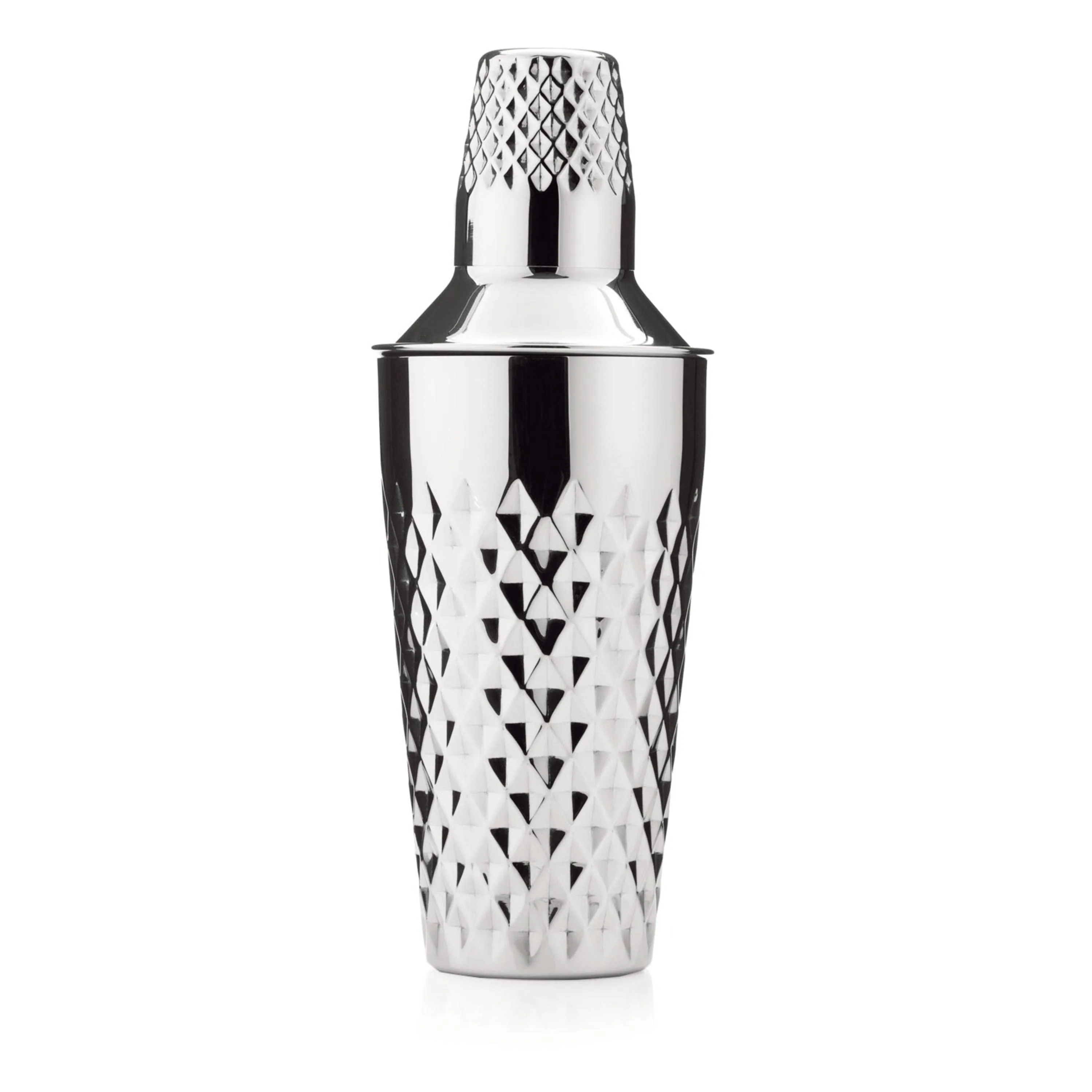 Admiral Stainless Steel Faceted Cocktail Shaker In Silver