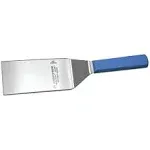 Dexter Cool Blue Basics Stainless Steel Hamburger Turner with Blue Polypropylene Handle - 6 inchl x 3 inchw Blade