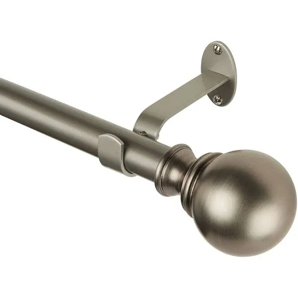 Elrene Home Fashions Cordelia Single Curtain Rod with Globe Ball Finials