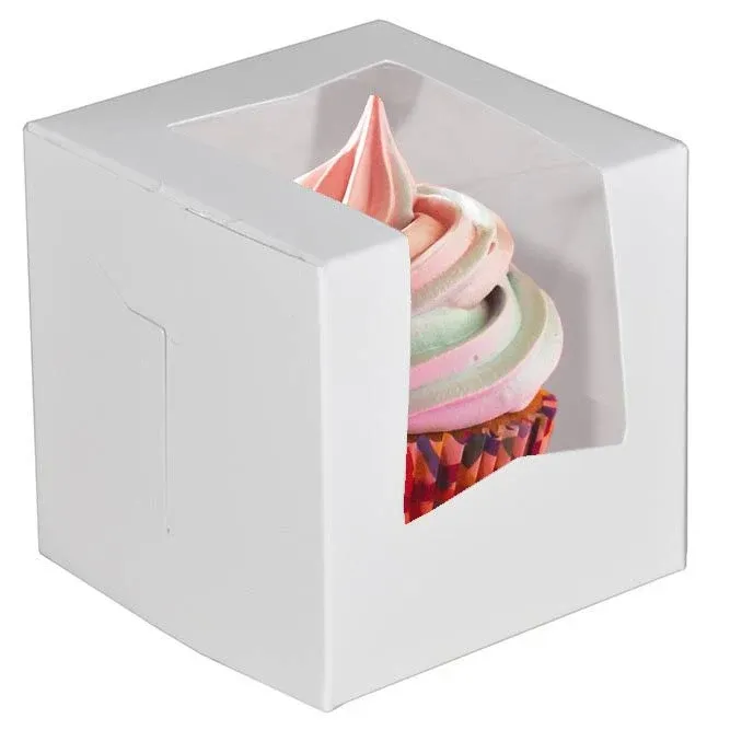 Southern Champion Tray 23033 Paperboard White Lock Corner Window Bakery Box 4 ...