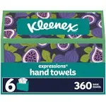 Kleenex Expressions Disposable Paper Hand Towels, 6 Boxes, 60 Towels per Box (360 Total Hand Towels), Packaging May Vary