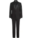 Big Boys Husky Tuxedo Suit And Pants, 2-piece Set In Black