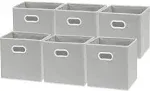 6 Pack - SimpleHousewar<wbr/>e Foldable Cube Storage Bin with Handle, Grey