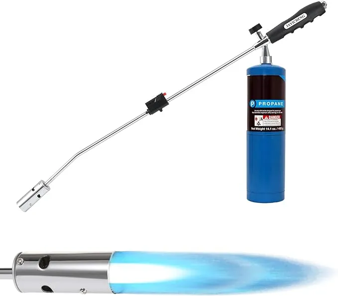 Weed Torch Propane Burner, Blow Torch ,50,000BTU Propane Torch,Gas Vapor, Self Igniting, Weed Burner with Flame Control Valve and Ergonomic