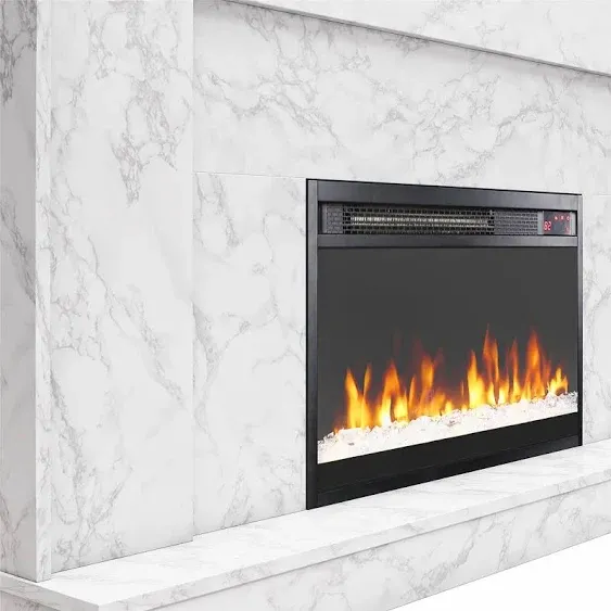 CosmoLiving by Cosmopolitan Liberty Mantel Fireplace, White Marble