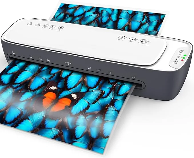 Laminator Machine 13-Inch Thermal Lamination with Laminating Sheets 9 in1 Office Desktop Laminate Machine, Portable A3 Laminater for Teachers Personal 60S Warm-Up Never Jam