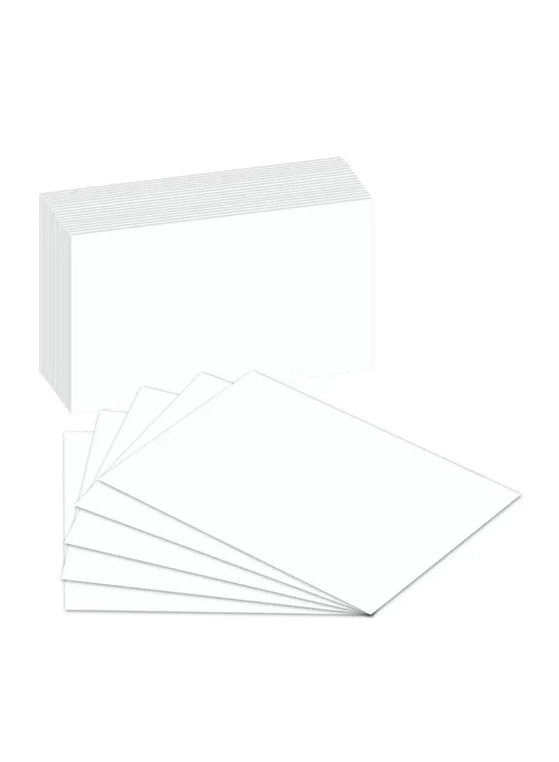 Blank Index Flash Note Cards | 80lb Heavyweight Thick White Cover STOCK. 100 ...