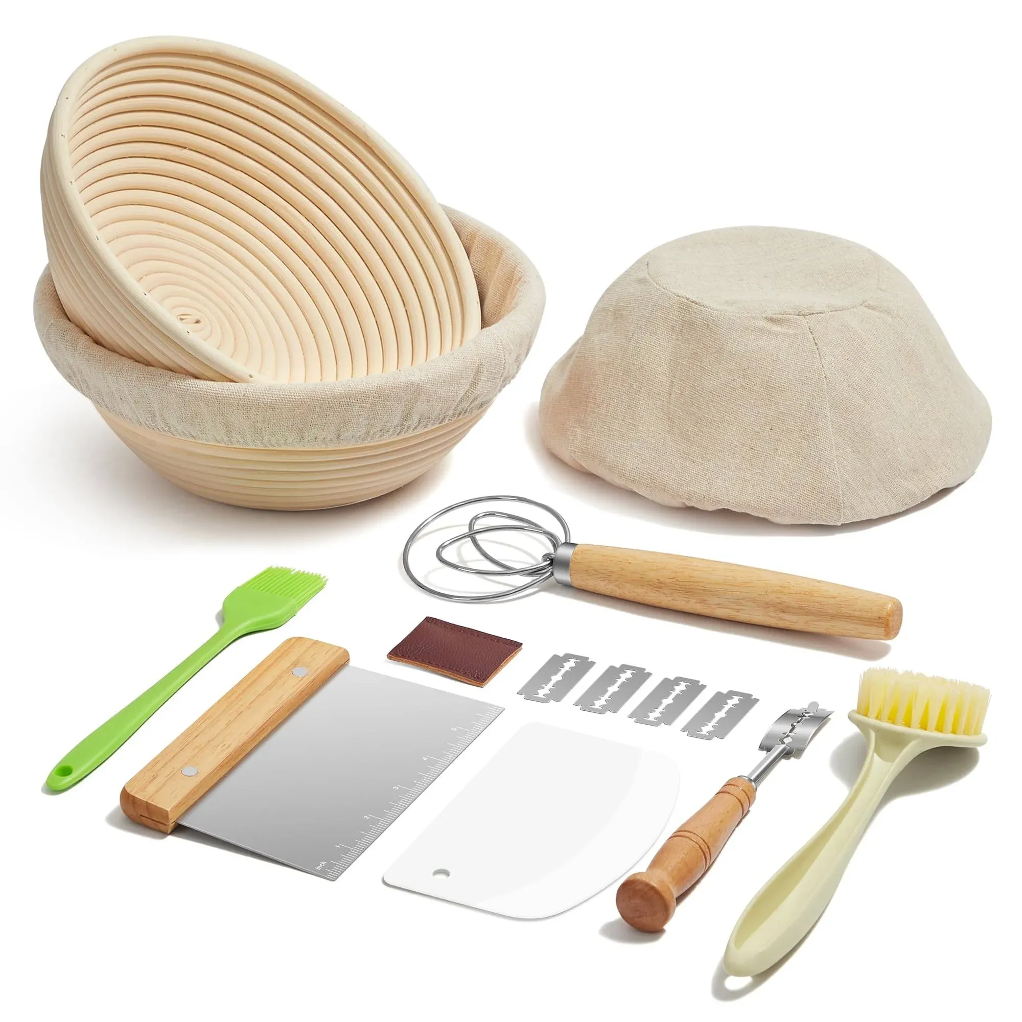 Kootek Sourdough Bread Baking Supplies Set of 2, 9 Inch Round Sourdough Start...