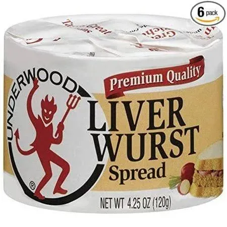 Underwood Liver Wurst Spread, 4.25oz Can (Pack of 6), Kids Unisex, Size: 4.25 oz