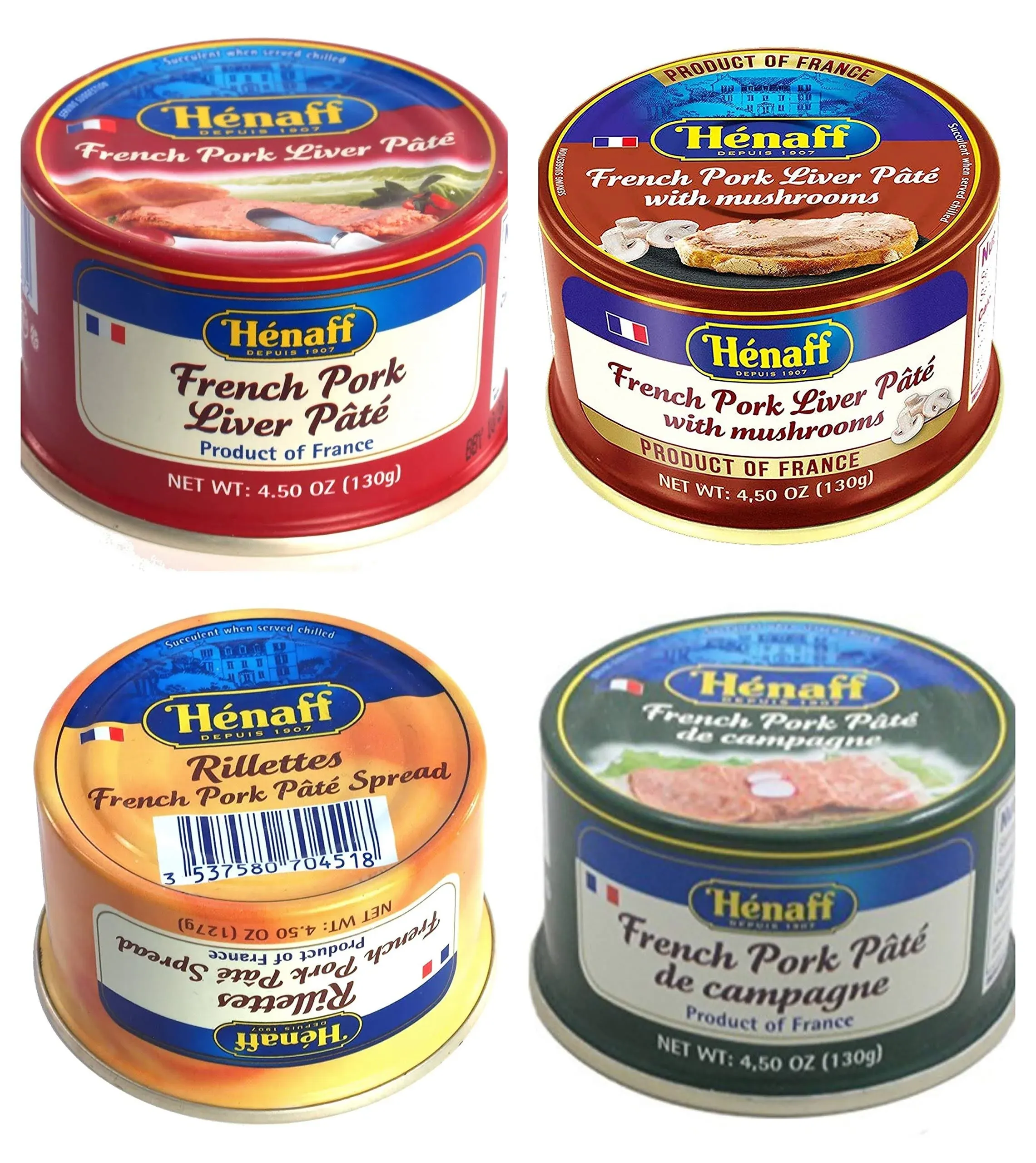 From France Henaff Mix Pates and Rillette 4 Types of Different Tastes