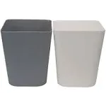 Feiupe 1.6 Gallon Small Trash Can Wastebasket for Kitchen Office Bathroom Pack of 2(1.6 Gallon(2 Pack) White+Gray)