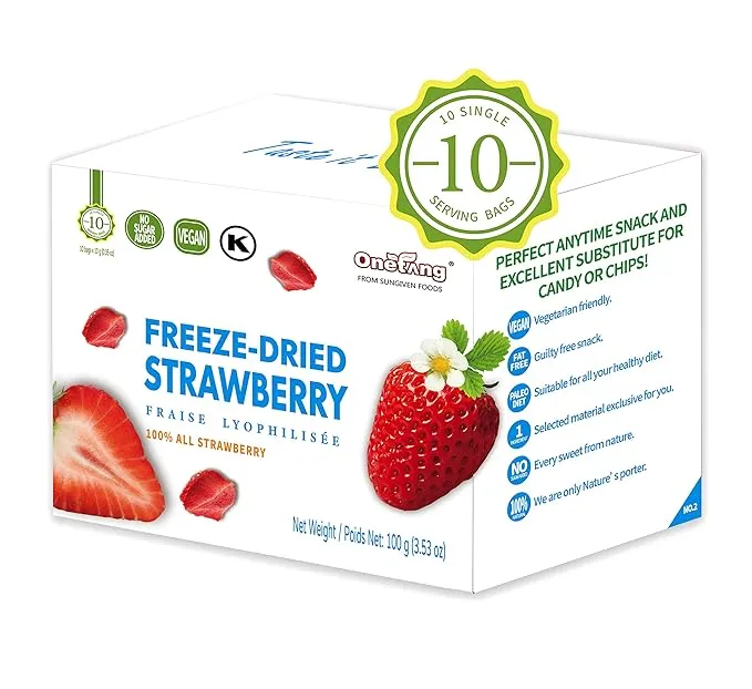 ONETANG Freeze-Dried Fruit Strawberry, 10 Pack Single-Serve Pack, Non GMO, Kosher, No Add Sugar, Gluten free, Vegan, Holiday Gifts, Healthy Snack 0.35 OunceONETANG Freeze-Dried Fruit Strawberry, 10 Pack Single-…