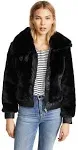 [BLANKNYC] Women's Faux Fur Coat Outerwear, Black Noise, L